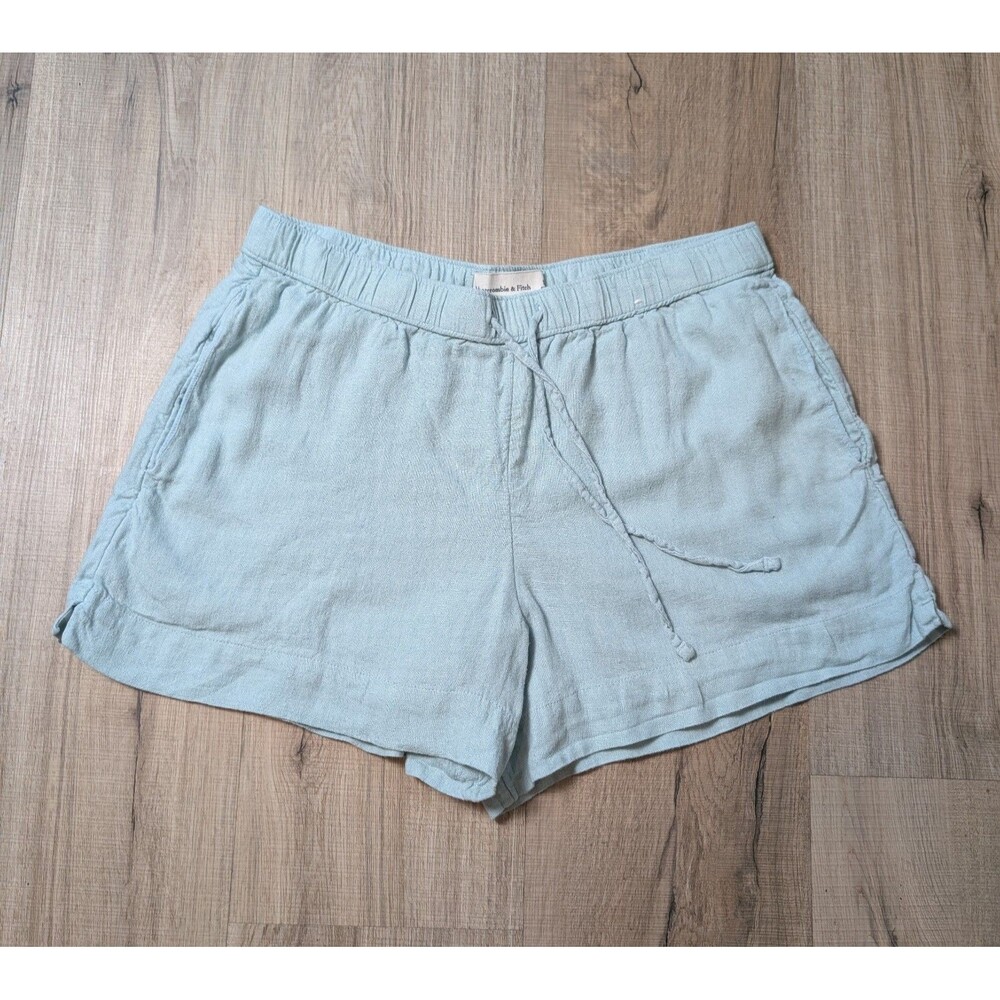 Abercrombie & Fitch Size S Linen Blend Shorts Lined Mint Green Pockets Summer